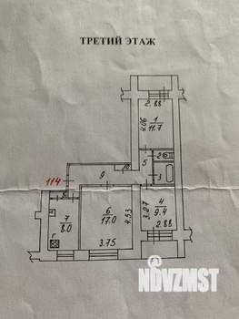 3-к квартира, вторичка, 61м2, 3/9 этаж