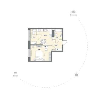 1-к квартира, вторичка, 41м2, 7/15 этаж