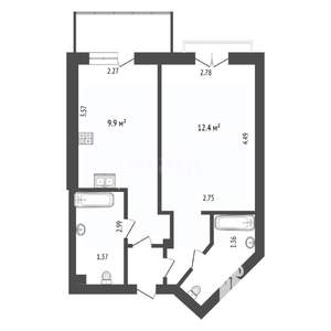 1-к квартира, вторичка, 36м2, 3/5 этаж