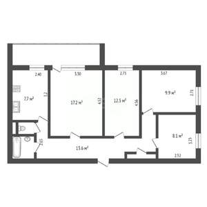 4-к квартира, вторичка, 74м2, 9/9 этаж