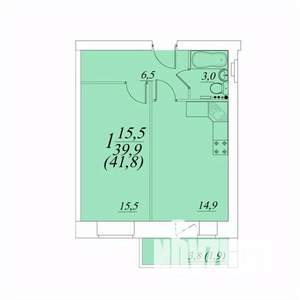 1-к квартира, вторичка, 42м2, 9/10 этаж