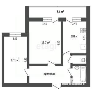 2-к квартира, вторичка, 48м2, 8/9 этаж