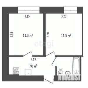 2-к квартира, вторичка, 35м2, 5/9 этаж