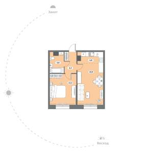 1-к квартира, вторичка, 47м2, 4/15 этаж