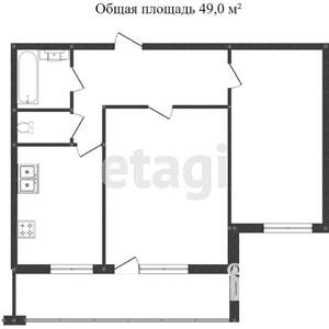 2-к квартира, вторичка, 47м2, 7/10 этаж