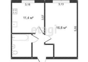 1-к квартира, вторичка, 35м2, 5/9 этаж