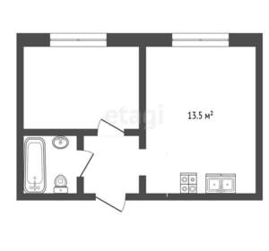 1-к квартира, вторичка, 27м2, 1/5 этаж