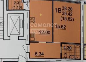 1-к квартира, вторичка, 39м2, 1/9 этаж