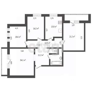 4-к квартира, вторичка, 135м2, 2/3 этаж