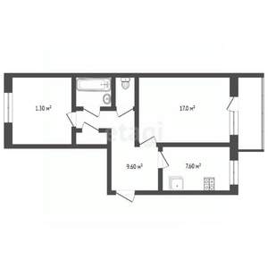 2-к квартира, вторичка, 52м2, 4/5 этаж