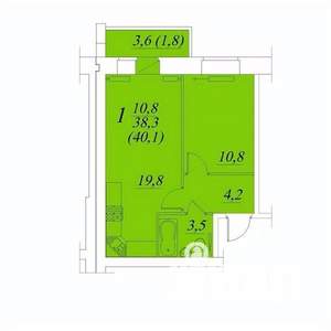 1-к квартира, вторичка, 40м2, 7/10 этаж