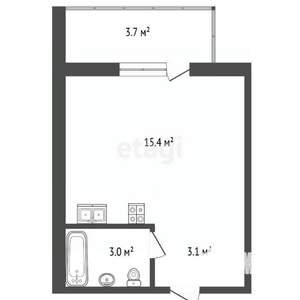 Студия квартира, вторичка, 22м2, 7/12 этаж