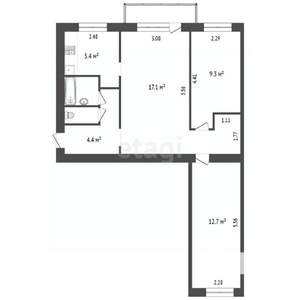 3-к квартира, вторичка, 55м2, 2/5 этаж