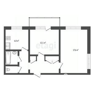 2-к квартира, вторичка, 48м2, 4/5 этаж