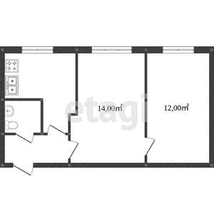 2-к квартира, вторичка, 38м2, 3/3 этаж