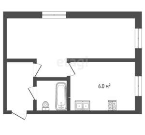 1-к квартира, вторичка, 31м2, 5/5 этаж