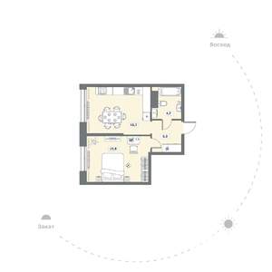 1-к квартира, вторичка, 42м2, 5/15 этаж