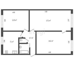 3-к квартира, вторичка, 58м2, 1/5 этаж
