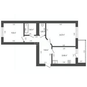 2-к квартира, вторичка, 53м2, 4/10 этаж