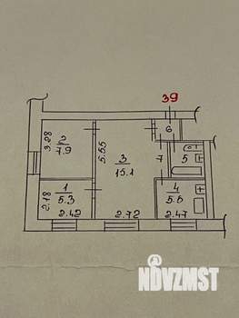 3-к квартира, вторичка, 41м2, 2/4 этаж