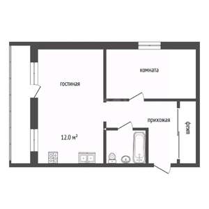 2-к квартира, вторичка, 49м2, 5/6 этаж