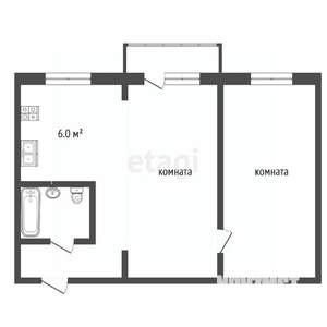 2-к квартира, вторичка, 45м2, 3/3 этаж