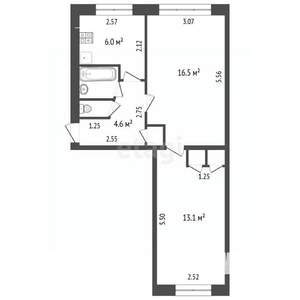 2-к квартира, вторичка, 44м2, 1/5 этаж