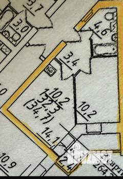 1-к квартира, вторичка, 32м2, 4/12 этаж