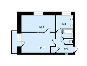 2-к квартира, вторичка, 41м2, 5/5 этаж