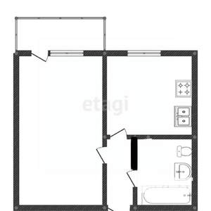 1-к квартира, сданный дом, 35м2, 4/9 этаж