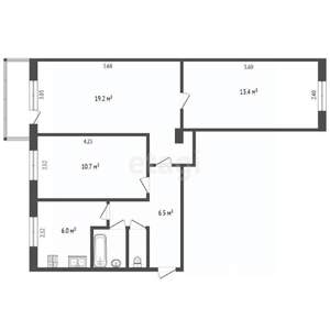 3-к квартира, вторичка, 59м2, 3/5 этаж