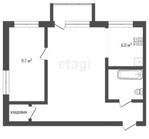 2-к квартира, вторичка, 42м2, 4/5 этаж