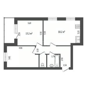 2-к квартира, вторичка, 61м2, 3/4 этаж