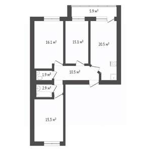 3-к квартира, вторичка, 82м2, 3/10 этаж