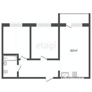 2-к квартира, вторичка, 50м2, 8/12 этаж