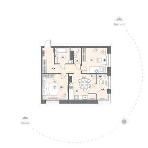 2-к квартира, вторичка, 58м2, 11/15 этаж