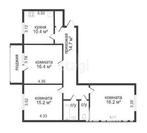 3-к квартира, вторичка, 78м2, 5/5 этаж