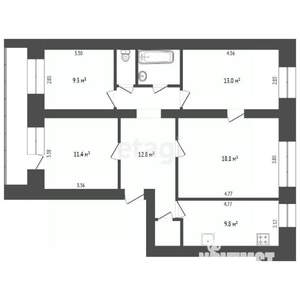 4-к квартира, вторичка, 80м2, 4/5 этаж