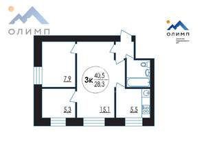 2-к квартира, вторичка, 40м2, 2/4 этаж