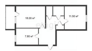 2-к квартира, вторичка, 51м2, 5/5 этаж