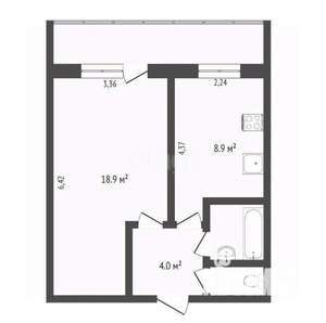 1-к квартира, вторичка, 37м2, 5/10 этаж
