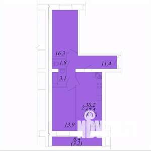 2-к квартира, строящийся дом, 71м2, 8/10 этаж