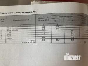 2-к квартира, вторичка, 56м2, 2/12 этаж
