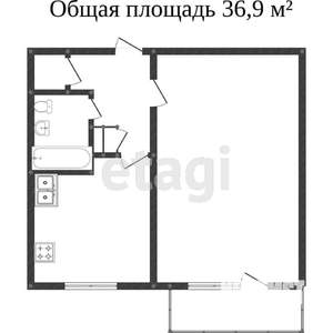 1-к квартира, вторичка, 38м2, 9/9 этаж