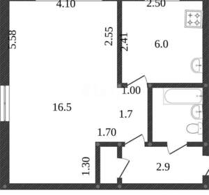 1-к квартира, вторичка, 31м2, 5/5 этаж