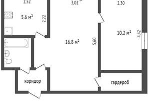2-к квартира, вторичка, 44м2, 1/5 этаж