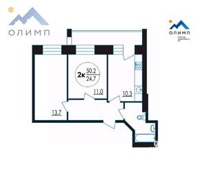 2-к квартира, вторичка, 50м2, 9/10 этаж