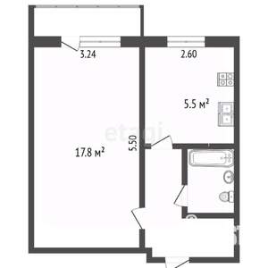 1-к квартира, вторичка, 32м2, 4/5 этаж