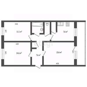 3-к квартира, вторичка, 61м2, 3/5 этаж