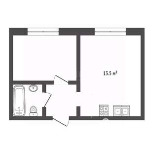 1-к квартира, вторичка, 26м2, 1/5 этаж